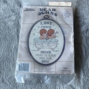 Dear John Cherub Cross Stitch Kit with Blue and White